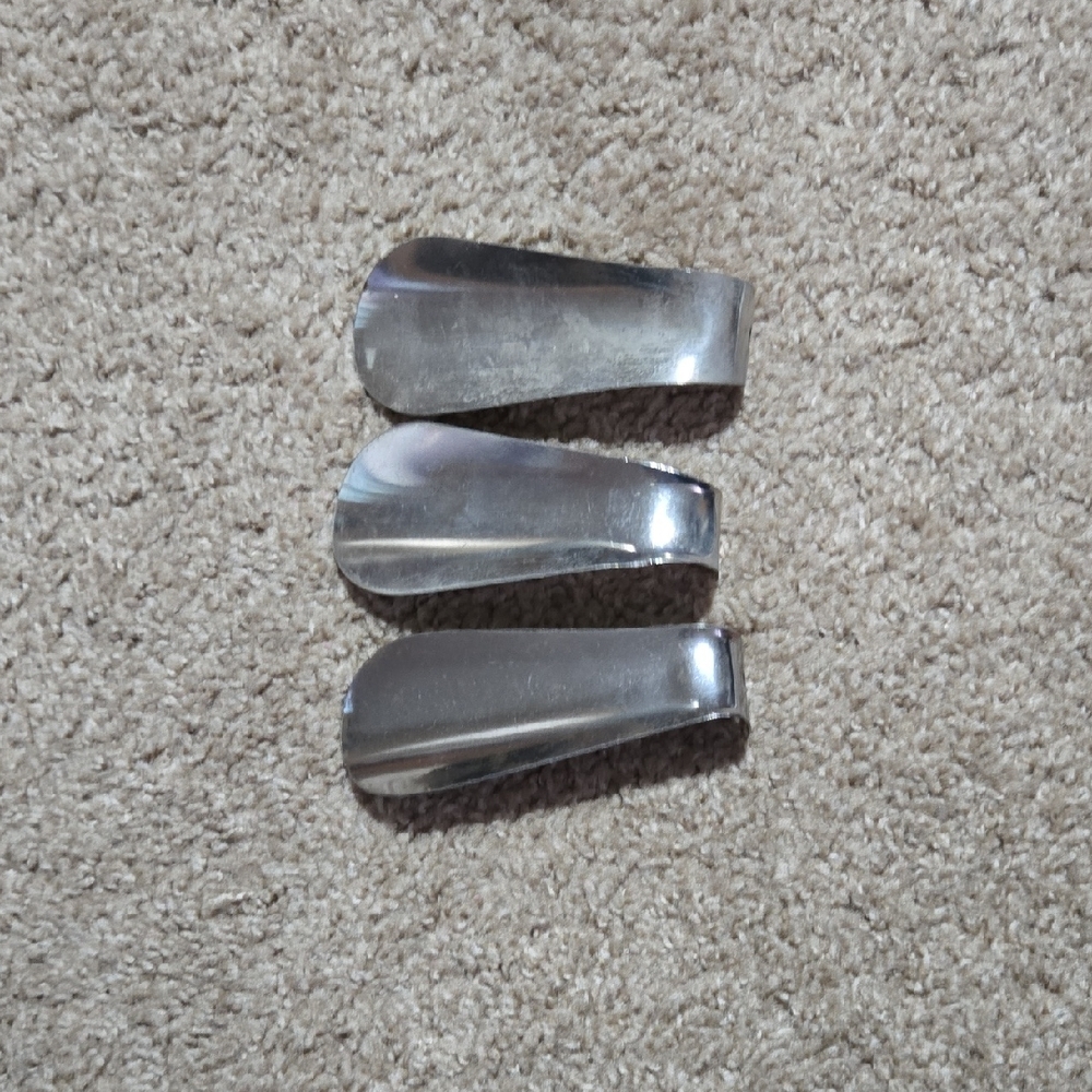 Set of Three Silver Metal Shoe Horns
